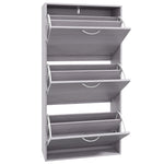 Slim Shoe Storage Cabinet With 3 Flip Drawers For 12 Pair | One Size