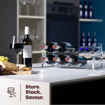 Metal Wine Rack Countertop Organiser For 4 To 16 Bottles | Silver