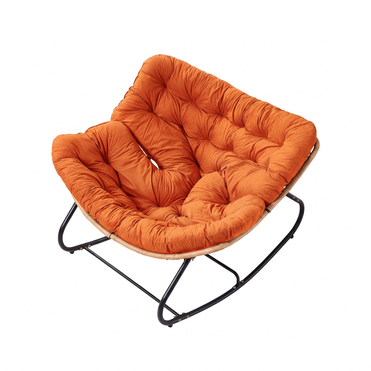Modern Rocking Chair with Cushion – Compact | Orange