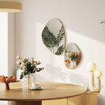 Pebble-shaped Decorative Mirror, Set Of 2 Wall Mirror | Gold