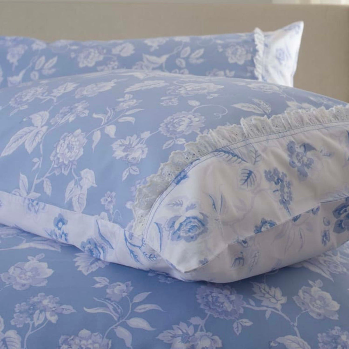 Monique In Cotton Printed Duvet Cover Set | King | Blue