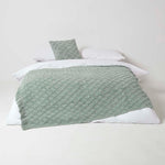 Diamond Textured Pattern Cotton Tufted Throw | 125cm x 150cm | Green
