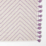 Tufted Cotton Bath Mat Zig Zag Design With Pom Poms | 50 x 80cm | Lilac
