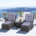 Sofa Chair & Stool Table Set Wicker Furniture