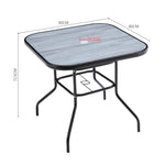 Set Of 5 Garden Coffee Table With Pe Rattan Chairs