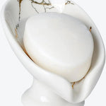 Leaf Shape Soap Dish Recycled Ceramic Eco-clay | Gold Marble & White
