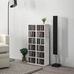 Set Of 2 Cd Storage Units Adjustable Shelves High Gloss | One Size | White