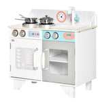 Kids Wooden Kitchen Pretend Playset W/ Sink Faucet For 3-6 Yrs