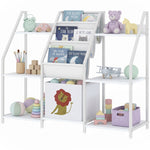 AIYAPLAY Kids Bookshelf And Toy Storage With 3-tier Sling Book Rack, White
