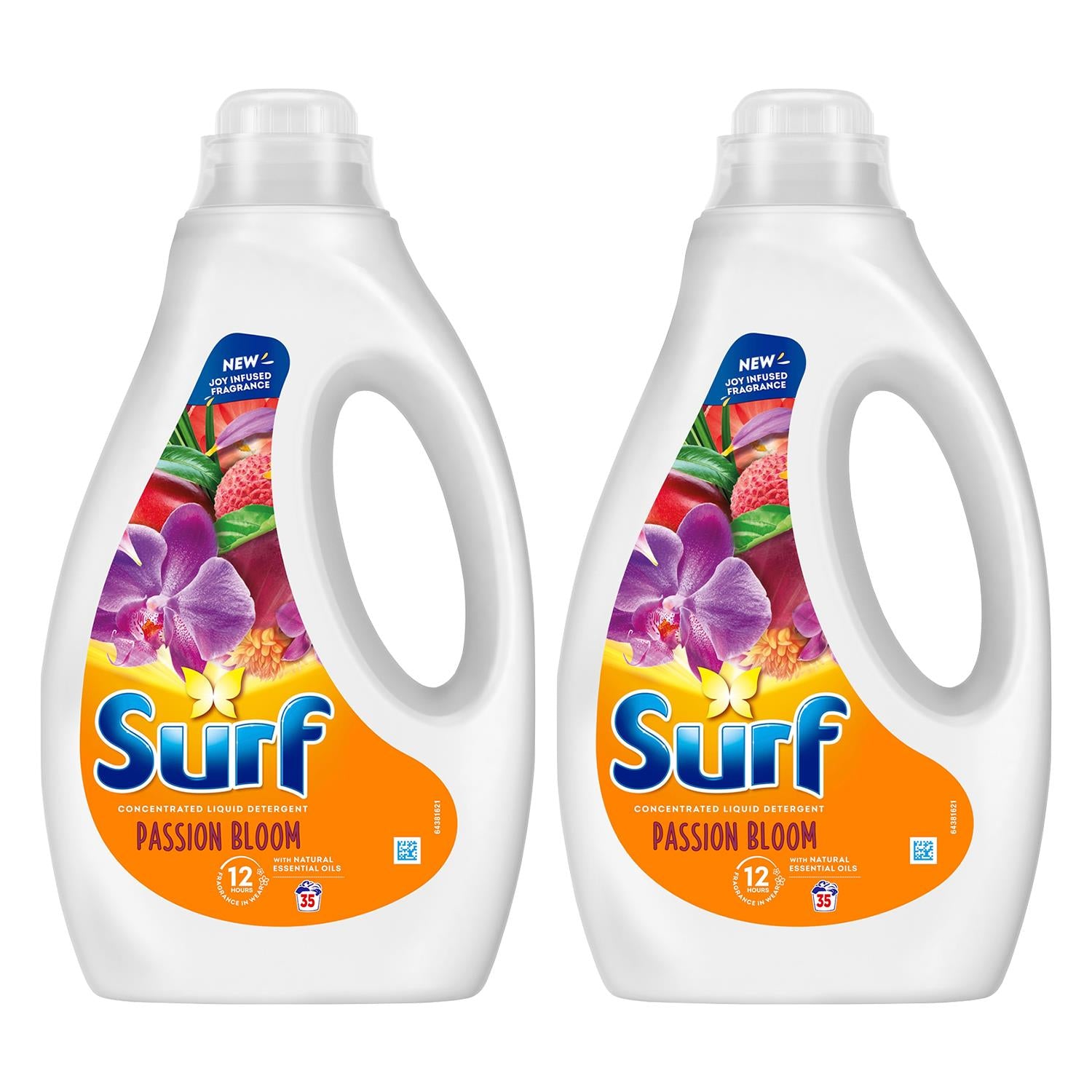 Laundry Washing Liquid Detergent Passion Bloom 1.89 Litre, 70 Washes, 2pk