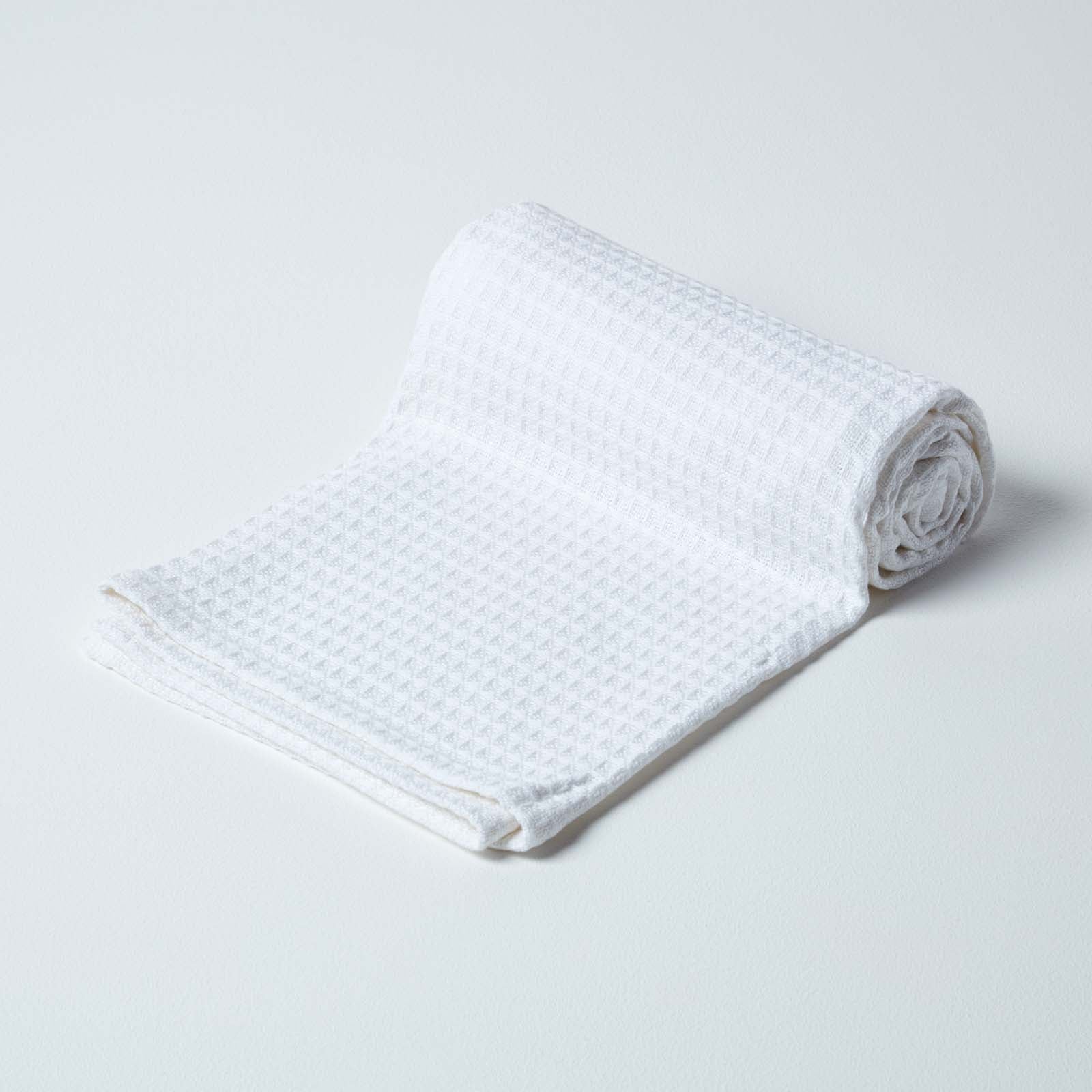 Organic Cotton Waffle Blanket/ Throw | 90cm x 112cm | White