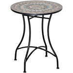 60cm Mosaic Round Bistro Table Outdoor Garden Side Table | Green