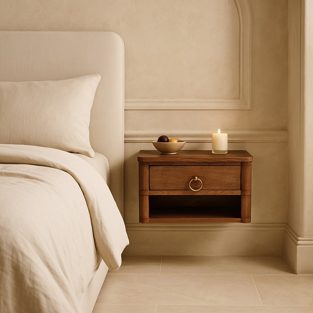 Artisan Furniture Solid Wood Box Frame Wall Nightstand
