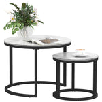 Glass Coffee Table Set Of 2, Round Nest Of Tables