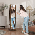 HOMCOM Jewelry Cabinet, Swivel Lockable Mirror