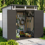 6 X 4ft Outdoor Garden Pent Roof Tool Storage Shed | Dark Grey