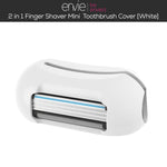 2-in-1 Finger Shaver Mini Razor Travel Portable Toothbrush Cover | White