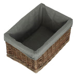 Antique Wash Grey Cotton Grey Lined Willow Storage Baskets | Medium | Gray