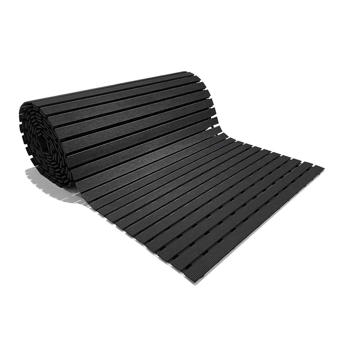 Pvc Duckboard Wet Area Non-slip Mat Drainage Matt - 61cm X 5m Roll | Black