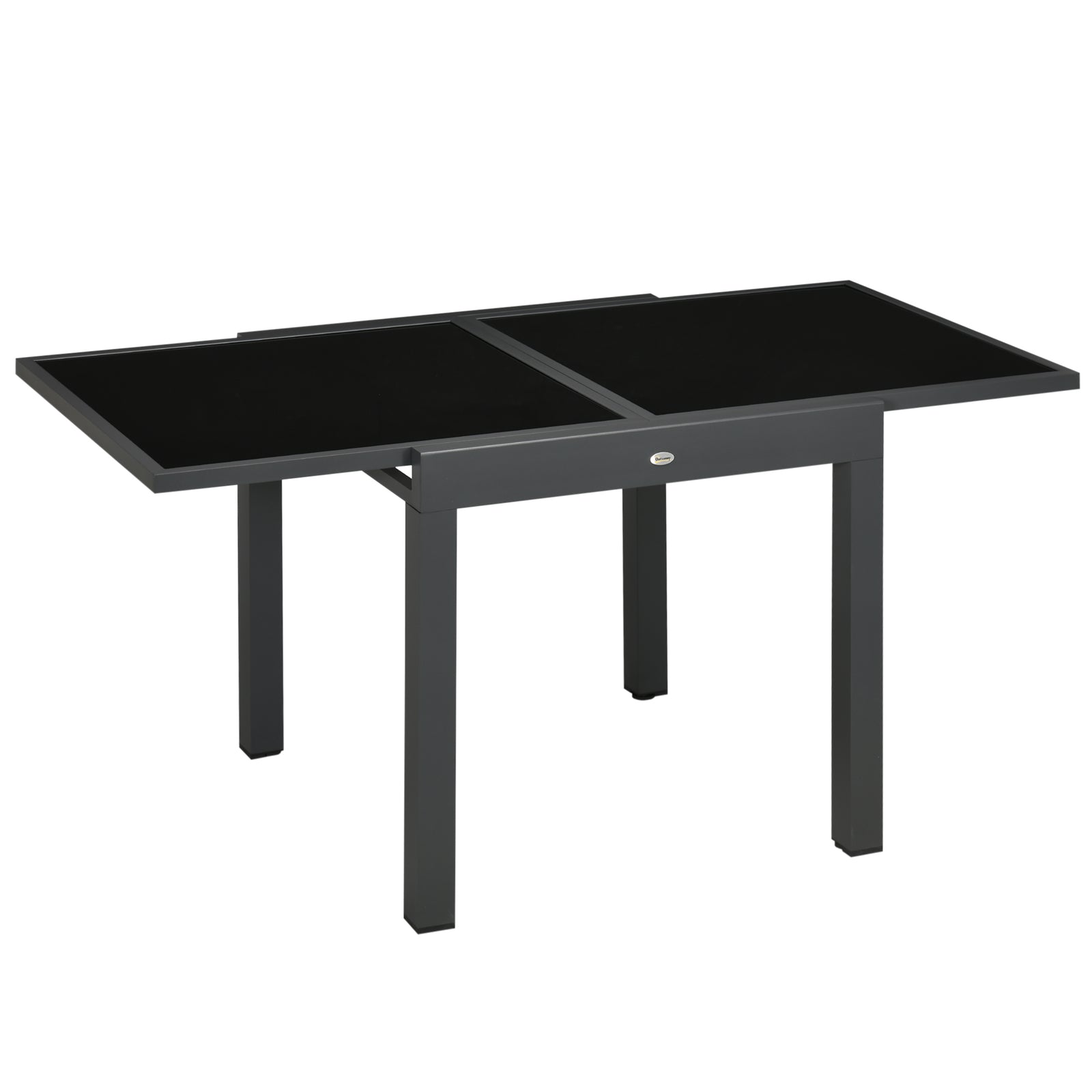 Extendable Garden Dining Table With Tempered Glass Top