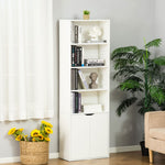 2 Door 4 Shelves Bookcase Wooden Storage Cabinet | One Size | White