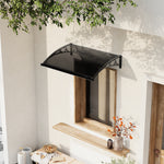 1.2-2.4m W x 0.8m D Curved Outdoor Door Window Awning Canopy | XS | Dark Grey