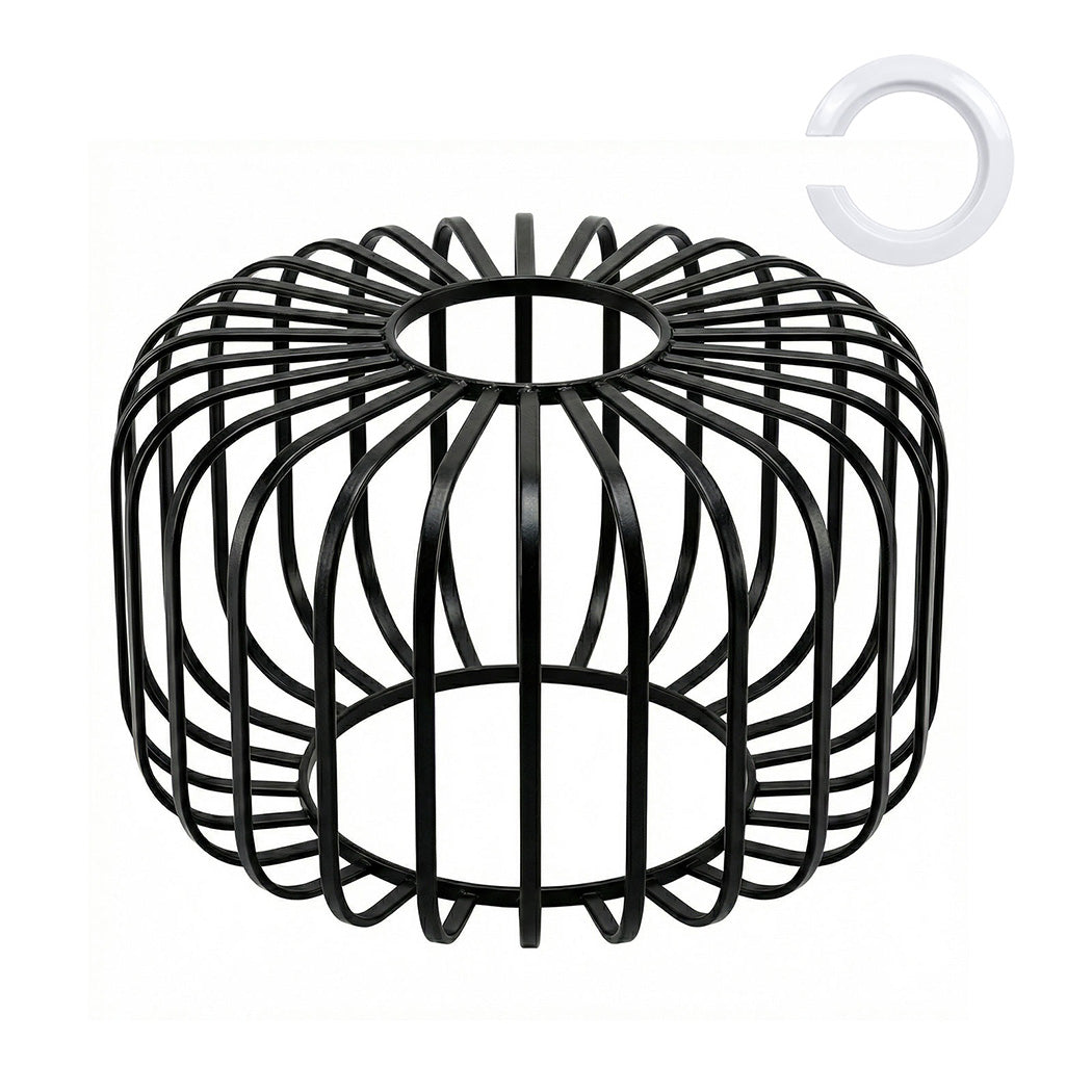 Emitto Industrial Ceiling Pendant Light Shade Black Metal Cage Lamp Shade 28.5cm