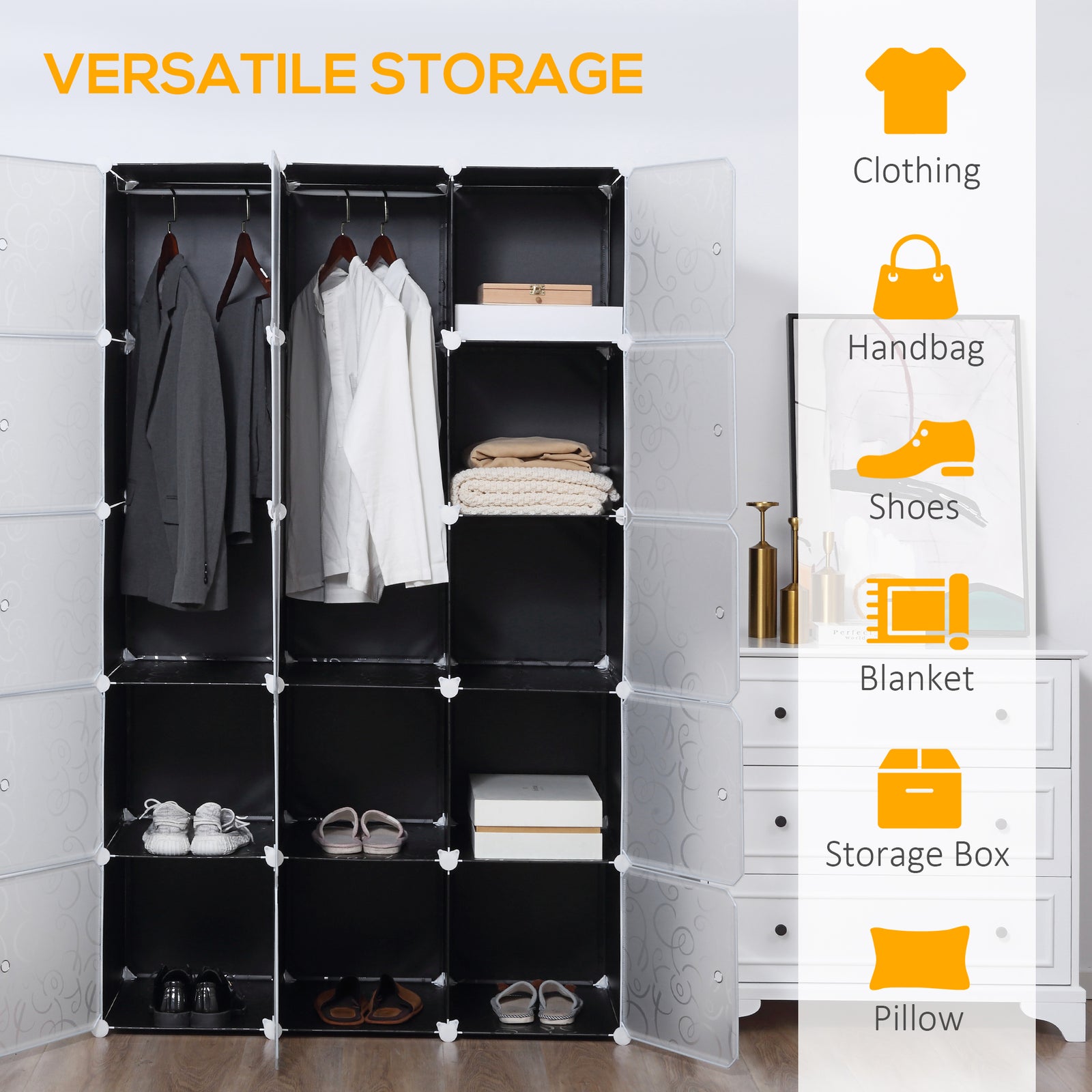 Cube Diy Wardrobe Portable Interlocking Plastic Modular
