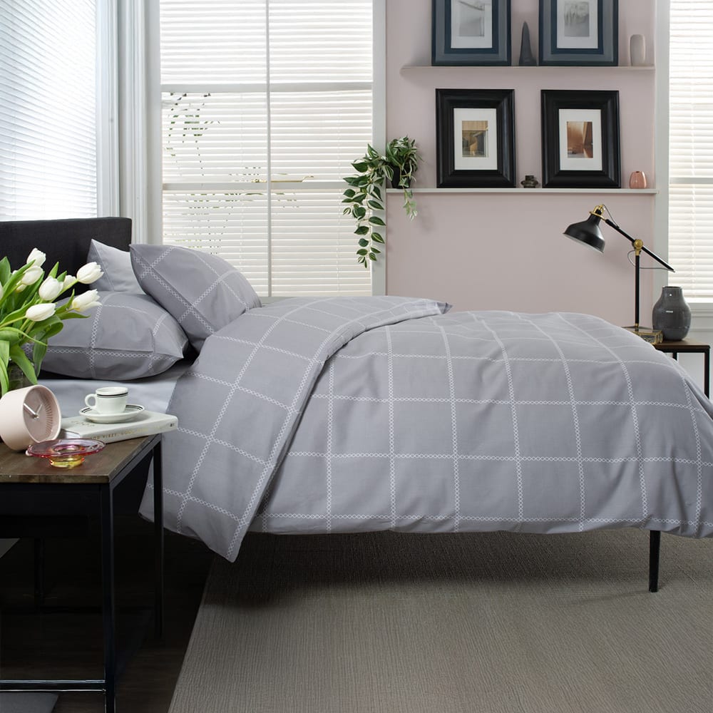 Crossley Heath 100% Cotton Duvet Set – Classic Comfort, Everyday Luxury | Single | Grey