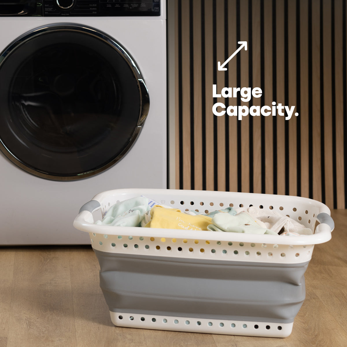 Foldaway Laundry Basket- Grey