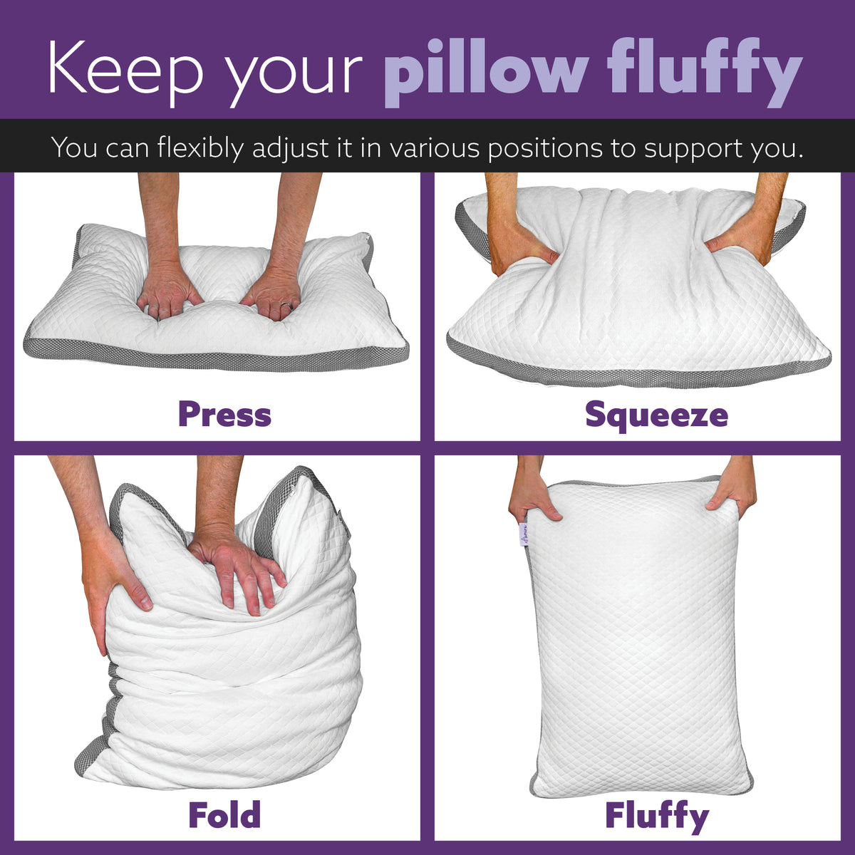Luxury Shredded Memory Foam Bed Pillow 70x45cm, Orthopaedic Neck Back & Side Support, Bamboo Washable Cover | Set of 1 | White