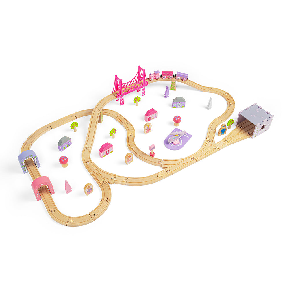 Wooden Fairy Town Train Set - 75 Pieces