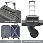 55x35x20cm Cabin Carry On Suitcase Hard Shell Overhead Luggage 100+ Airlines Approved | Cabin | Charcoal