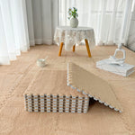 12pcs Interlocking Foam Play Mats For Kids – Soft, 30cm X 30cm Puzzle Floor Tiles | Light Brown