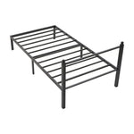 Breeins Black Metal Single Bed Frame With Headboard
