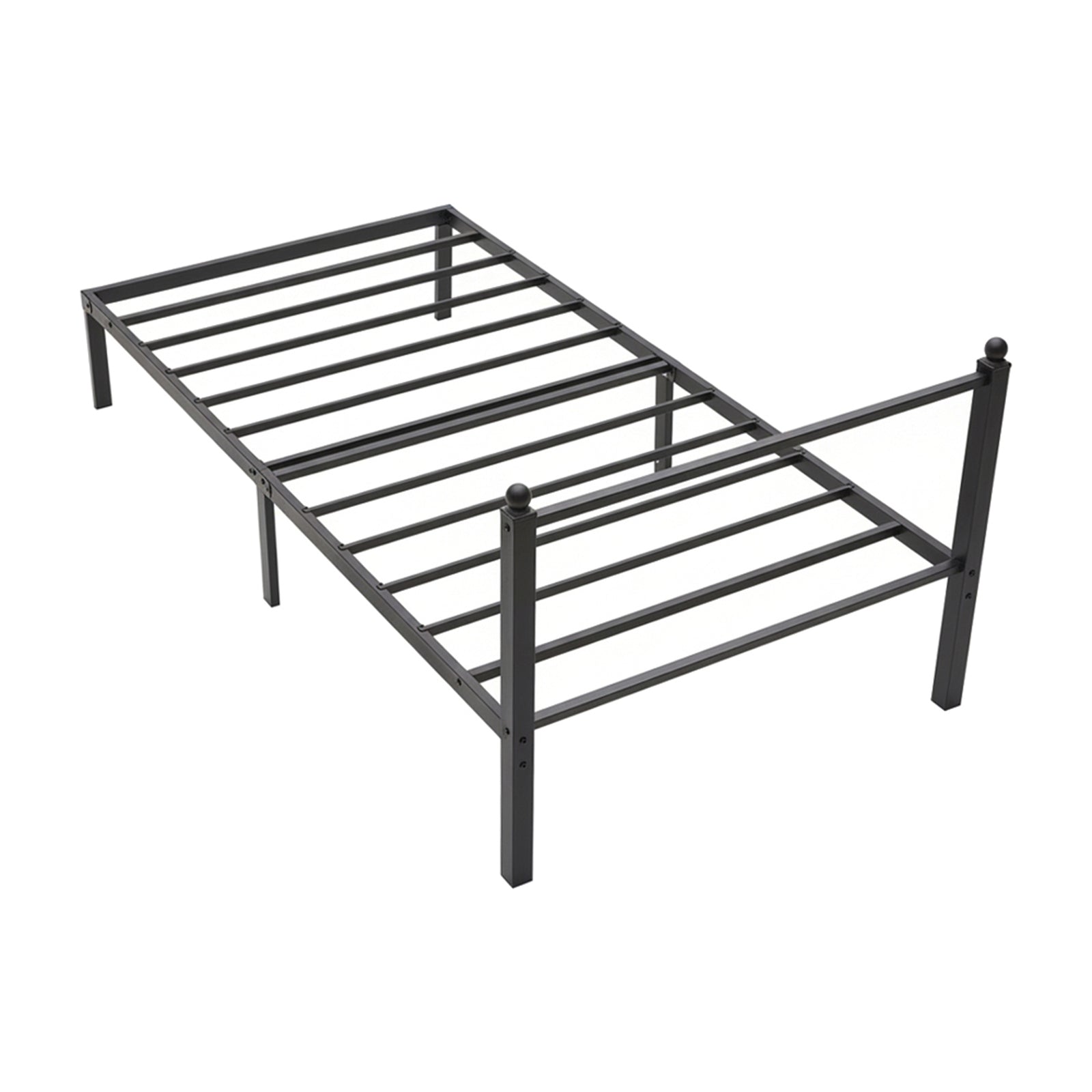 Breeins Black Metal Single Bed Frame With Headboard