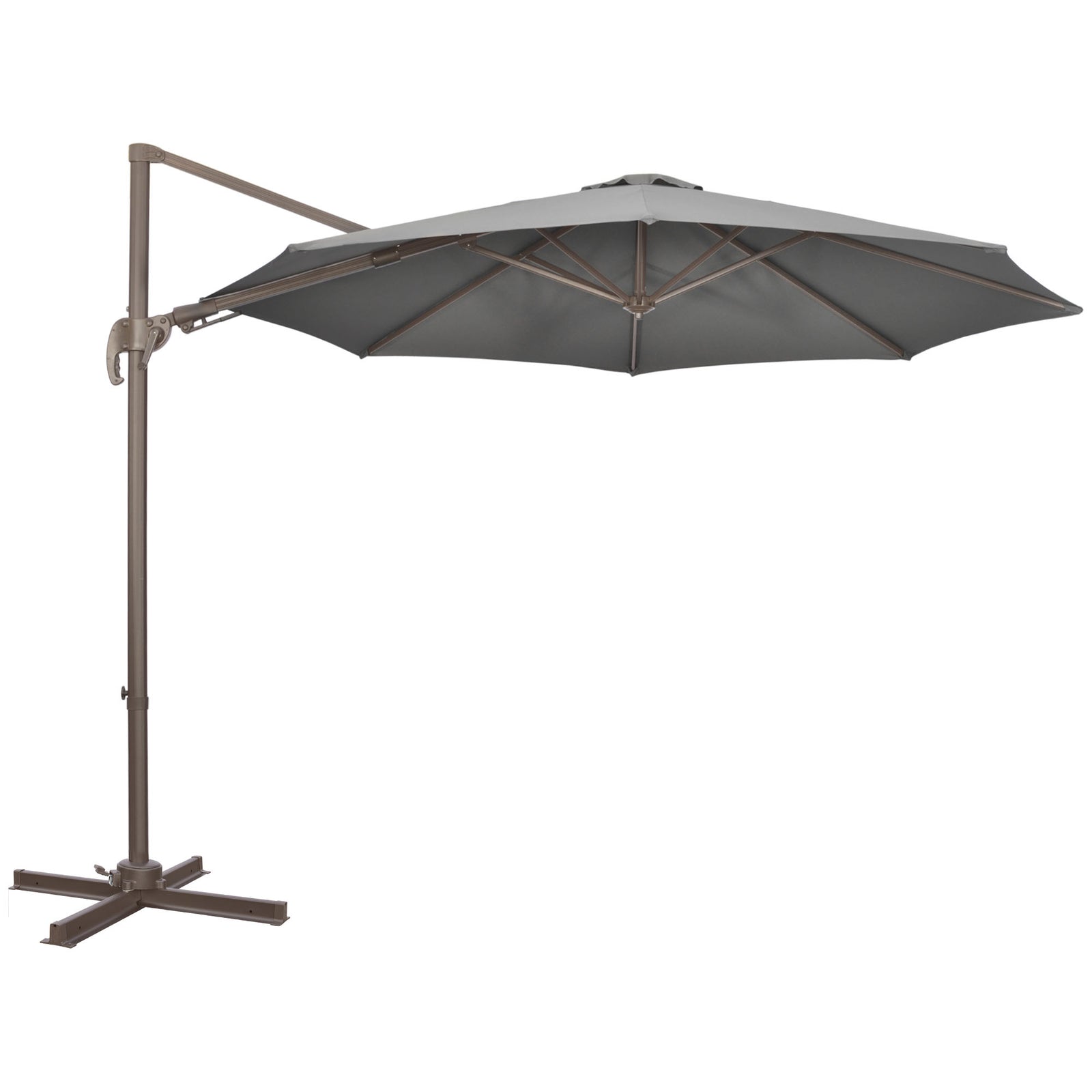 3m Garden Roma Parasol W/ Base | Dark Gray