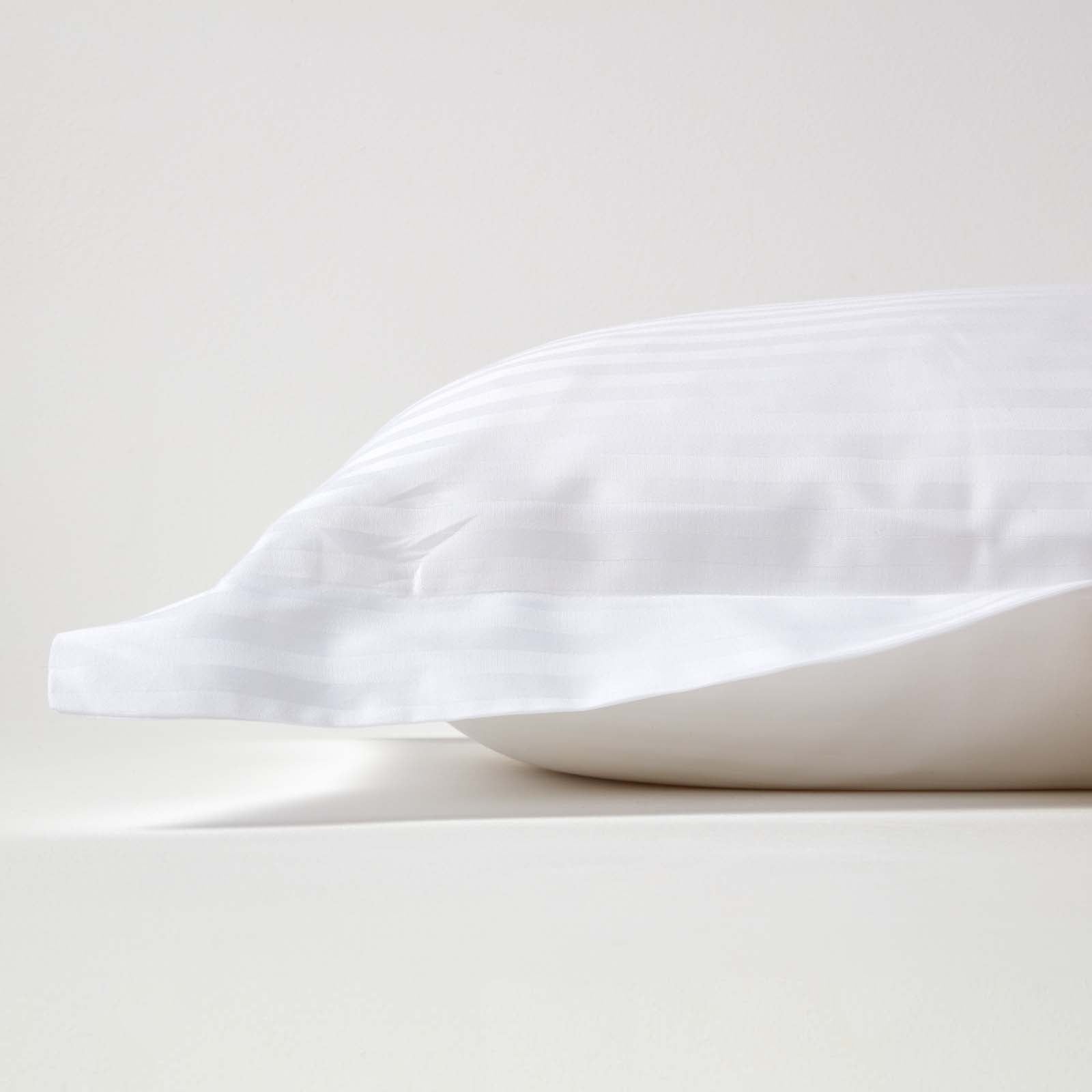 Egyptian Cotton Satin Stripe Oxford Pillowcase 330 Tc | 48 x 74cm | White