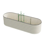 Galvanized Metal Raised Garden Bed – Extra Large Elevated Planter Box With Safety Edging, White | Medium | White