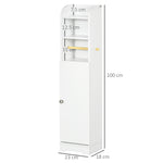 kleankin Freestanding Bathroom Storage Unit With Adjustable Shelf, White