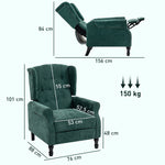 Manual Reclining Armchair W/ Footrest | Green
