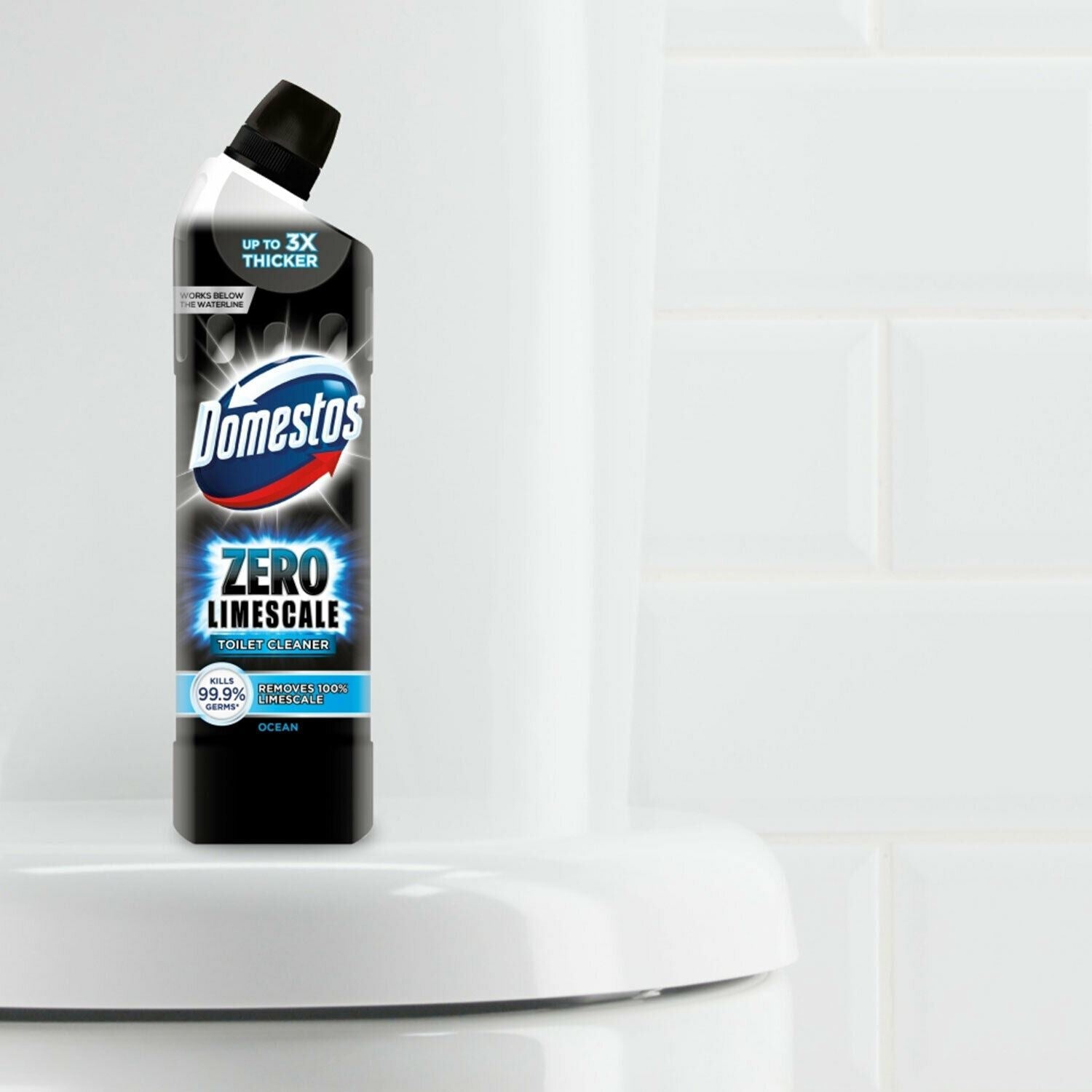 Zero Limescale Ocean Antibacterial Toilet Gel, 750ml, 3pk