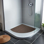 Reversible Shower Mat In Dual-colour- Quadrant Shower | 53cm x 53cm | Brown & Grey