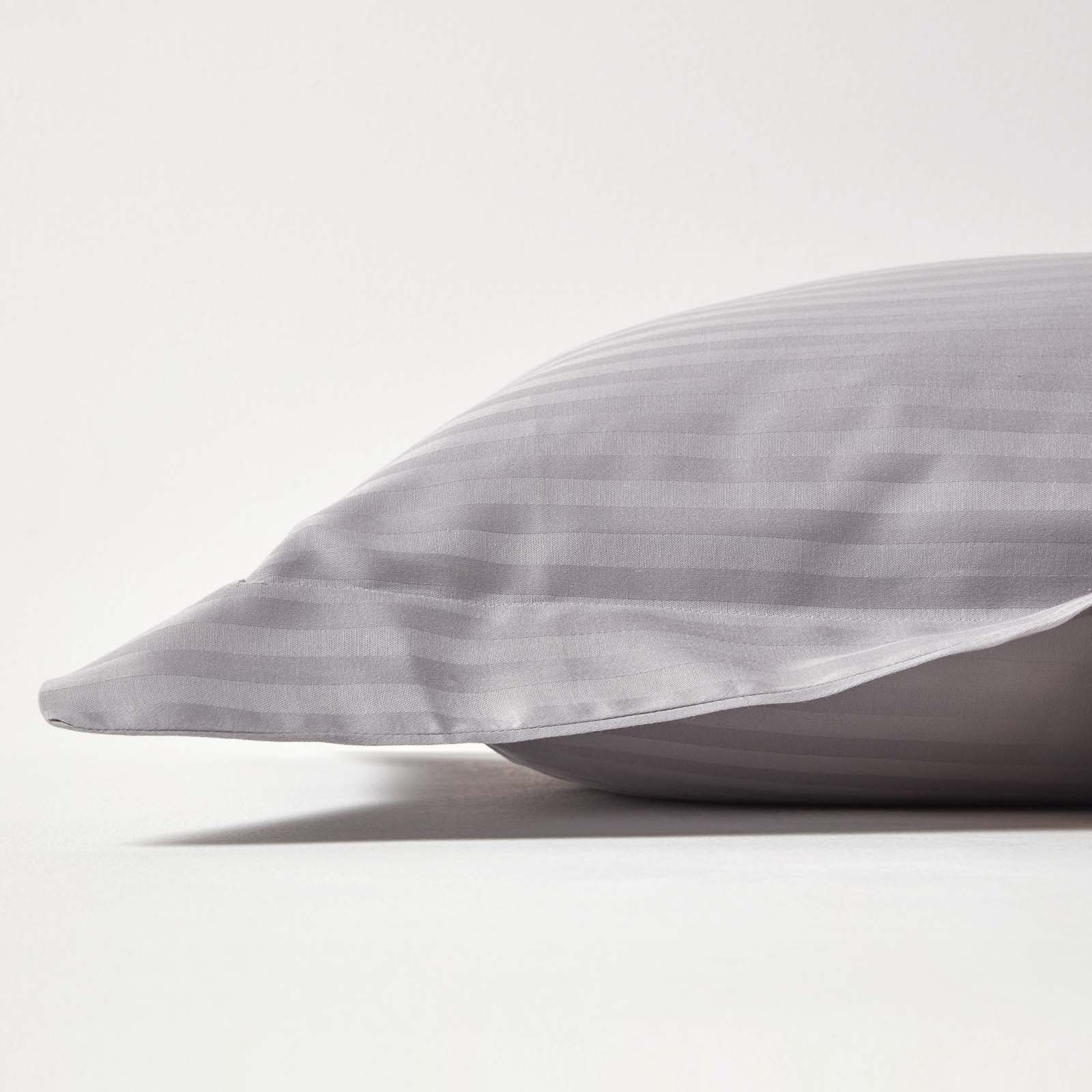 Egyptian Cotton Satin Stripe Oxford Pillowcase 330 Tc | 48 x 74cm | Grey
