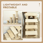 PawHut Pet Stairs With 4-step Stair, Scratching Posts, Platforms, Toy Ball