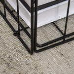 HOMCOM Coffee Table Set Of 2, Faux Marble Top, Storage