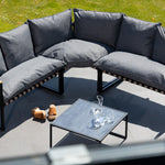 Bosque Black & Grey Garden Corner Sofa + Table