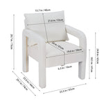 Teddy Fleece Upholstered Accent Chair With Lumbar Pillow