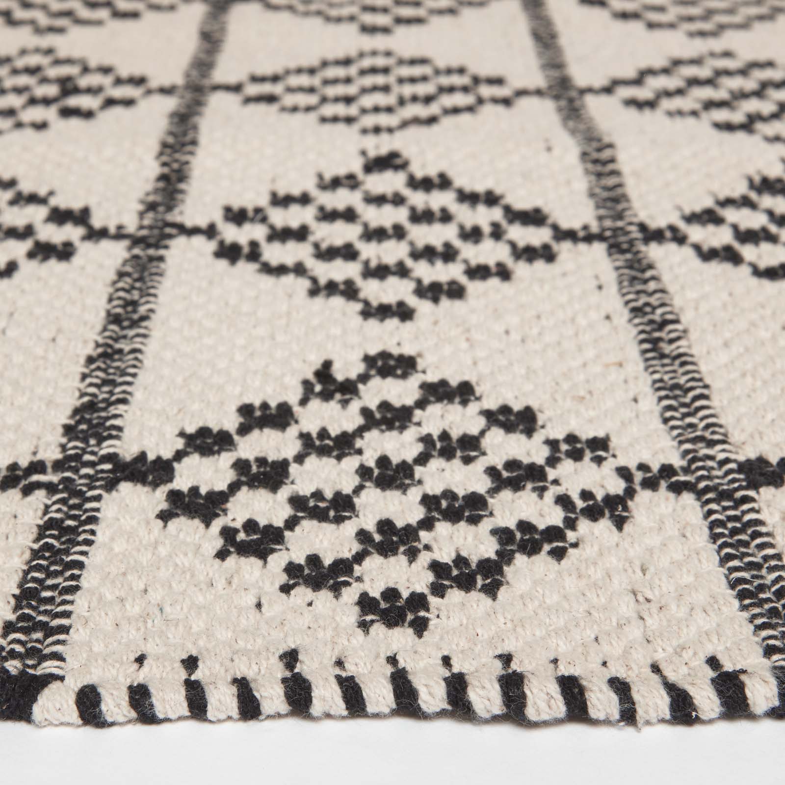 Adana Handwoven Monochrome Cotton Textured Rug | 150cm x 95cm | Natural
