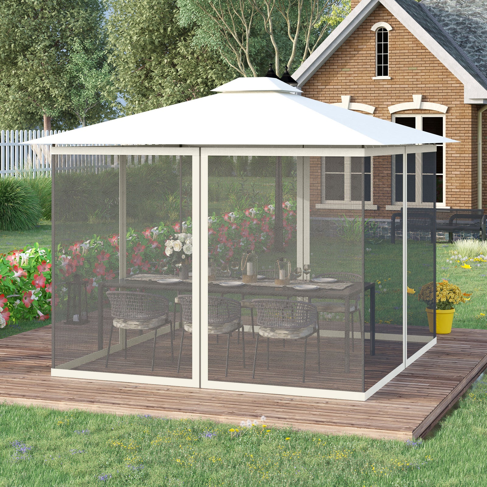 302 X 207cm Universal Replacement Gazebo Mesh Netting Screen